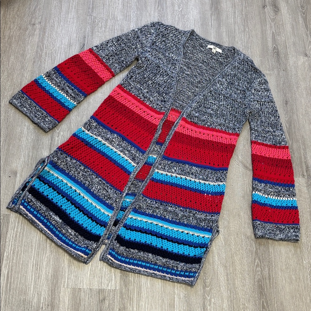 Ya Los Angeles open Cardigan crochet colorful BoHo Large